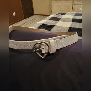 Sparkly Silver Belt with Heart Buckle